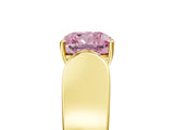 Yellow gold Fancy Pink Cushion Cut Diamond Channel Set Solitaire Ring with Four-Prong Setting_17