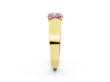 Yellow gold Fancy Pink Cushion Cut Diamond Channel Set Solitaire Ring with Four-Prong Setting_38
