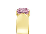 Yellow gold Fancy Pink Cushion Cut Diamond Channel Set Solitaire Ring with Four-Prong Setting_41