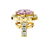 Yellow gold Fancy Pink Cushion Cut Diamond Floral Halo Split Shank Prong Setting Ring_17