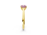 Yellow gold Fancy Pink Cushion Cut Diamond Solitaire Engagement Ring with Cathedral Setting and Four-Prong Mount_44