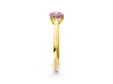 Yellow gold Fancy Pink Cushion Cut Diamond Solitaire Engagement Ring with Cathedral Setting and Four-Prong Mount_98