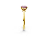 Yellow gold Fancy Pink Cushion Cut Diamond Solitaire Engagement Ring with Classic Band and Four-Prong Setting_26