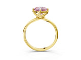 Yellow gold Fancy Pink Cushion Cut Diamond Solitaire Engagement Ring with Four-Prong Setting and Classic Band_23