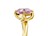 Yellow gold Fancy Pink Cushion Cut Diamond Solitaire Engagement Ring with Four-Prong Setting and Classic Band_25
