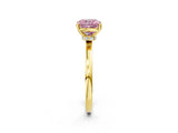 Yellow gold Fancy Pink Cushion Cut Diamond Solitaire Ring with Classic Band and Four-Prong Setting_2