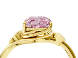 Yellow gold Fancy Pink Cushion Cut Diamond Solitaire Ring with Twist Band and Four-Prong Setting_61