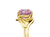 Yellow gold Fancy Pink Cushion Cut Diamond Solitaire Ring with Twist Band and Four-Prong Setting_62