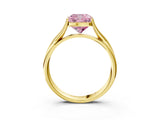 Yellow gold Fancy Pink Cushion Cut Diamond Solitaire Twist Band Prong Setting Ring_75