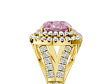 Yellow gold Fancy Pink Cushion  Cut Double Halo Split Shank Diamond Ring with Prong Setting_53