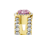 Yellow gold Fancy Pink Cushion  Cut Halo Split Shank Diamond Ring with Four-Prong Setting_50