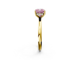 Yellow gold Fancy Pink Cushion  Cut Solitaire Engagement Ring with Four-Prong Setting and Classic Band_22