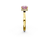 Yellow gold Fancy Pink Cushion  Cut Solitaire Engagement Ring with Four-Prong Setting on a Classic Band_16
