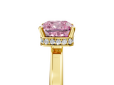 Yellow gold Fancy Pink Cushion  Cut Solitaire Engagement Ring with Four-Prong Setting on a Classic Band_19