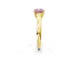 Yellow gold Fancy Pink Cushion Cut Solitaire Engagement Ring with Tapered Band and Four-Prong Setting_5