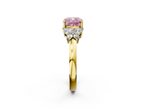 Yellow gold Fancy Pink Cushion  Cut Solitaire Floral Diamond Ring with Four-Prong Setting_39