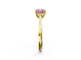 Yellow gold Fancy Pink Cushion  Cut Solitaire Ring with Cathedral Band and Four-Prong Setting_60