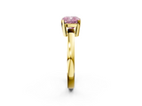 Yellow gold Fancy Pink Cushion  Cut Solitaire Ring with Four-Prong Setting and Classic Band_61