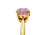 Yellow gold Fancy Pink Cushion  Cut Solitaire Ring with Four-Prong Setting on a Classic Band_54