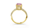 Yellow gold Fancy Pink Cushion Cut Solitaire Split Shank Pave Diamond Engagement Ring with Four-Prong Setting_27
