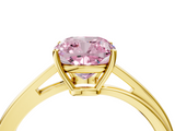Yellow gold Fancy Pink Cushion  Cut Solitaire Twist Band Ring with Four-Prong Setting_27
