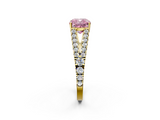 Yellow gold Fancy Pink Cushion  Cut Split Shank Pave Diamond Engagement Ring with Four-Prong Setting_26