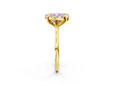Yellow gold Fancy Pink Cushion  Diamond Cluster Halo Solitaire with Four-Prong Setting_97