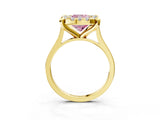 Yellow gold Fancy Pink Cushion  Diamond Cluster Halo Solitaire with Four-Prong Setting_98