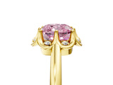 Yellow gold Fancy Pink Cushion  Halo Diamond Ring with Round Cluster Setting, Solitaire Band, and Four-Prong Setting_54