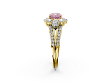Yellow gold Fancy Pink Cushion  Halo Split Shank Diamond Engagement Ring with Prong Setting_22