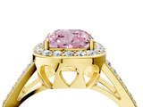 Yellow gold Fancy Pink Cushion  Halo Split Shank Diamond Ring with Four-Prong Setting_36