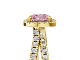 Yellow gold Fancy Pink Cushion  Halo Split Shank Diamond Ring with Pavé Setting_31