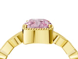 Yellow gold Fancy Pink Cushion  Milgrain Marquise Diamond Twist Band Ring_71