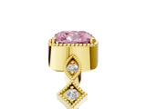 Yellow gold Fancy Pink Cushion  Milgrain Marquise Diamond Twist Band Ring_72