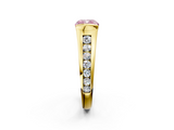 Yellow gold Fancy Pink Cushion  Solitaire Bezel-Set Diamond Ring with Channel-Set Band_39