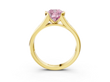 Yellow gold Fancy Pink Cushion  Solitaire Bezel-Set Diamond Ring with Channel-Set Band_40
