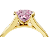 Yellow gold Fancy Pink Cushion  Solitaire Bezel-Set Diamond Ring with Channel-Set Band_41