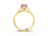 Yellow gold Fancy Pink Cushion  Solitaire Channel-Set Diamond Engagement Ring with Four-Prong Setting_34
