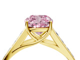Yellow gold Fancy Pink Cushion  Solitaire Channel-Set Diamond Engagement Ring with Four-Prong Setting_35