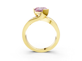 Yellow gold Fancy Pink Cushion  Solitaire Channel-Set Split Shank Ring with Tension Prong Setting_6