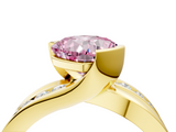 Yellow gold Fancy Pink Cushion  Solitaire Channel-Set Split Shank Ring with Tension Prong Setting_7