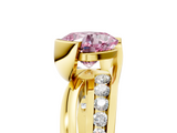 Yellow gold Fancy Pink Cushion  Solitaire Channel-Set Split Shank Ring with Tension Prong Setting_8