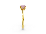 Yellow gold Fancy Pink Cushion  Solitaire Diamond Engagement Ring with Four-Prong Setting on a Classic Band_5