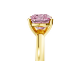 Yellow gold Fancy Pink Cushion  Solitaire Diamond Engagement Ring with Four-Prong Setting on a Classic Band_8