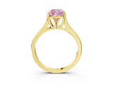 Yellow gold Fancy Pink Cushion  Solitaire Diamond Ring with Cathedral Band and Four-Prong Setting_69