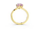 Yellow gold Fancy Pink Cushion  Solitaire Diamond Ring with Six-Prong Setting and Tapered Band_20