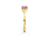 Yellow gold Fancy Pink Cushion  Solitaire Diamond Ring with Split Shank and Four-Prong Setting_14