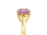 Yellow gold Fancy Pink Cushion  Solitaire Diamond Ring with Split Shank and Four-Prong Setting_17
