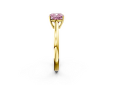 Yellow gold Fancy Pink Cushion  Solitaire Diamond Ring with Split Shank and Four-Prong Setting_22