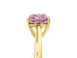 Yellow gold Fancy Pink Cushion  Solitaire Diamond Ring with Split Shank and Four-Prong Setting_25